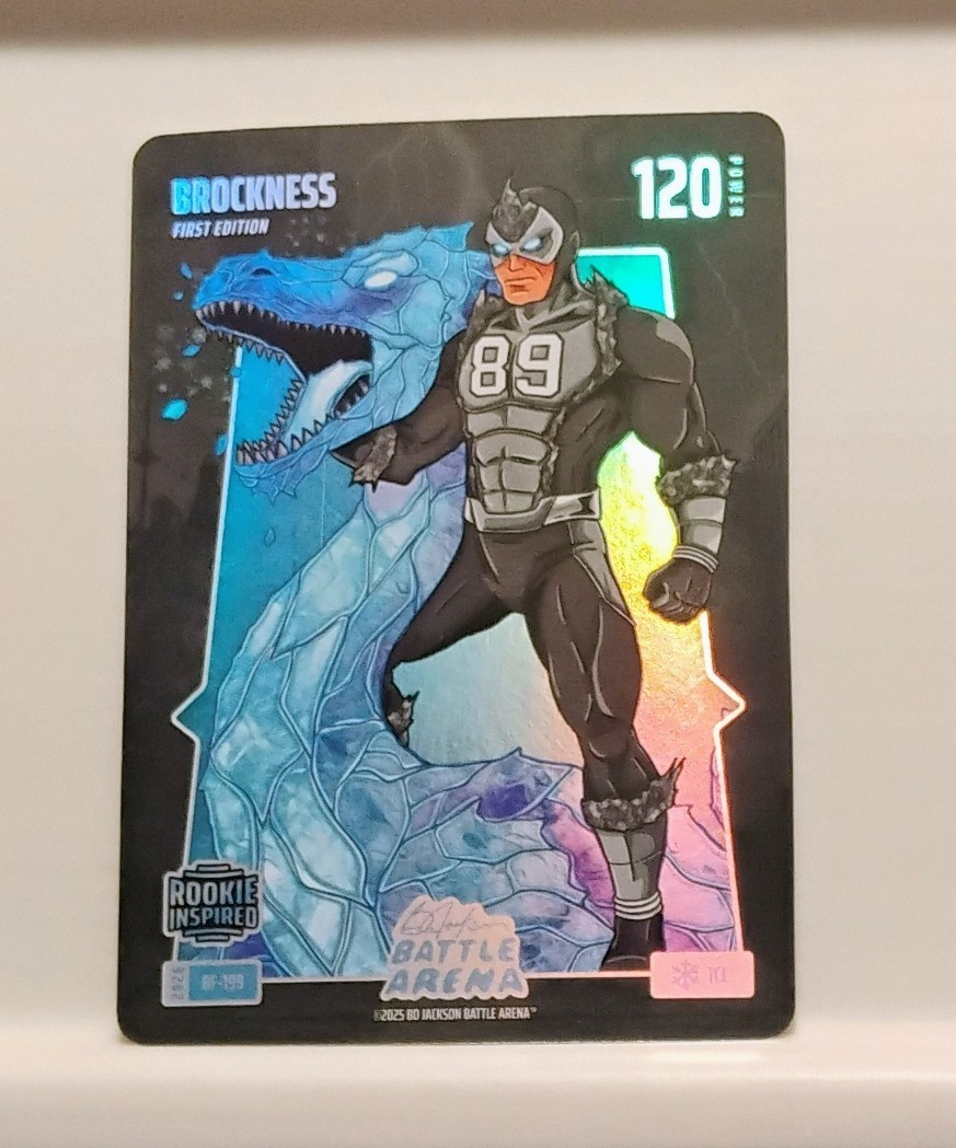Brock Bowers "Brockness" Rookie First Edition (Ice) Holo - 2026 BJ Battle Arena