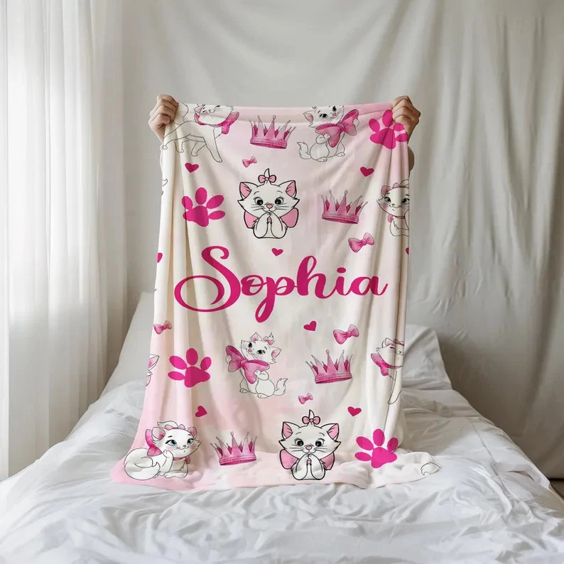 Disney Personalized Coquette Marie Aristocats Fleece Blanket