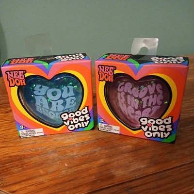 Schylling Needoh Good Vibes Only Heart Squishy Toys lot