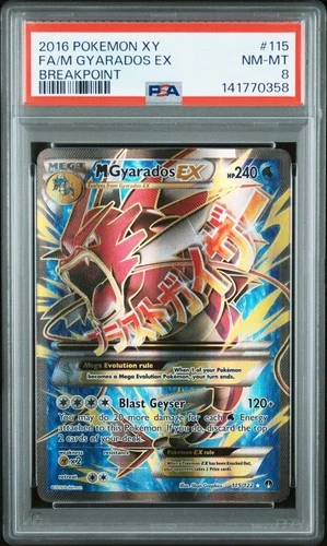 POKEMON M GYARADOS EX FULL ART 115/122 PSA 8 BREAKPOINT Mint/Near MINT