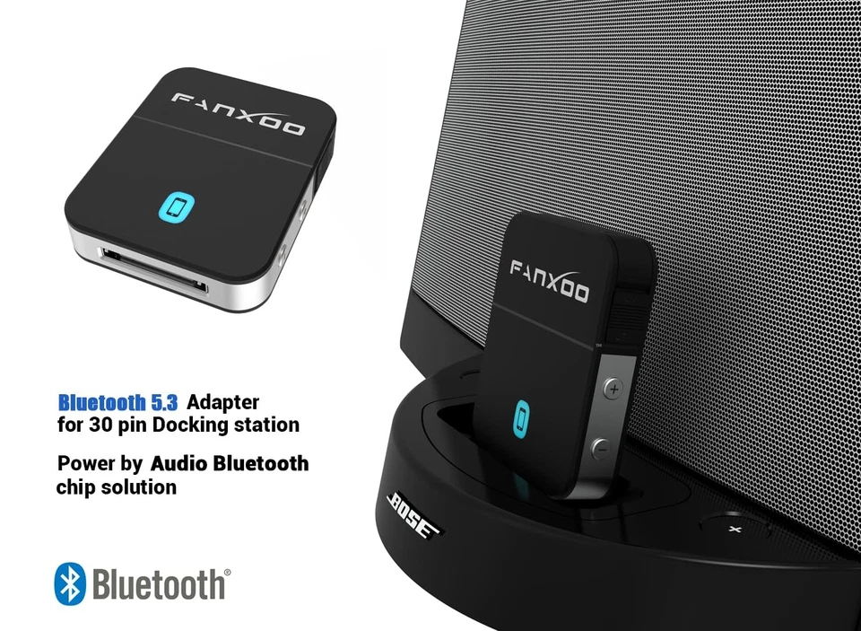 Adaptador DockPro 30 pinos Bluetooth 5.3 para Bose Sounddock 30 pinos para Lightning B... - Imagem 3 de 4