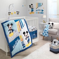 Lambs  Ivy Disney Baby Forever Mickey Mouse 3-Piece Blue Crib Bedding Set