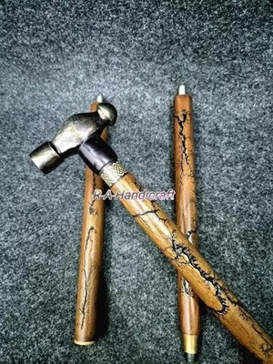 Antique Elegance Hammer Handle Victorian Wooden Walking Stick Cane Outdoor