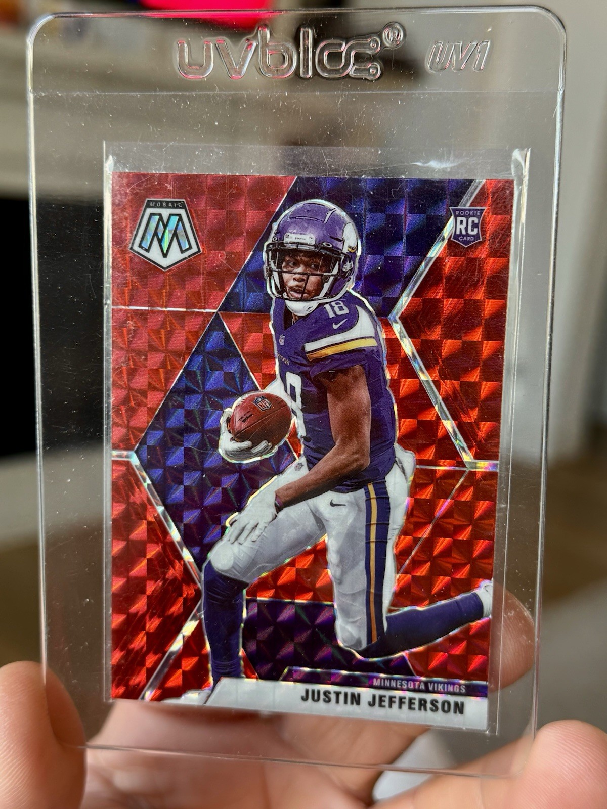 2020 Panini Mosaic - Rookies Justin Jefferson #209 Red Mosaic Prizm (RC)