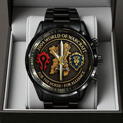 World Of Warcraft Black Stainless Steel Watch Fan Gift