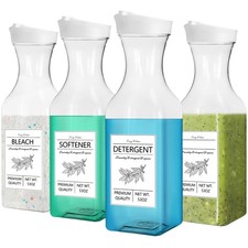 Laundry Detergent Dispenser Bottle 53oz with Label,4 Pack Liquid Laundry Disp... 0.17 per gallon