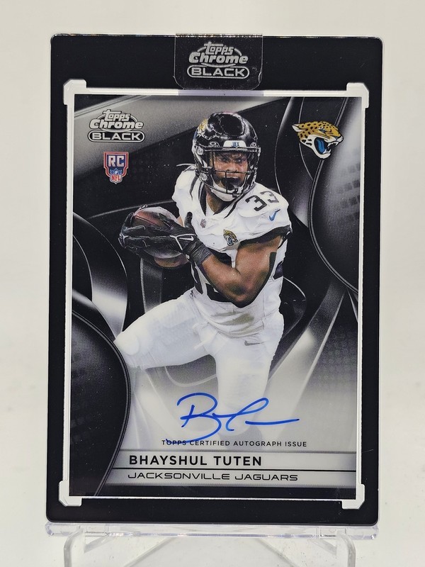 BHAYSHUL TUTEN 2025 TOPPS CHROME BLACK ROOKIE AUTO #RAU-BT JAGUARS Q7485