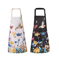 Floral Apron Women, 2 Pack Aprons for Women with Pockets, Waterproof Kitchen Apr