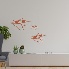 WGFKVAS Metall Wanddekoration – Vögel Auf Vogelhaus Mit Olivenzweig, 40x24 Cm, Für Garten & Wohnung