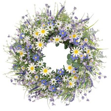 Large 22 Inch Seasonal Wreath with Wildflowers - Perfect for Spring  Summer