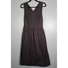 Everlane Women's Black Cotton Poplin Sleeveless Fit & Flare Midi Dress Size 8