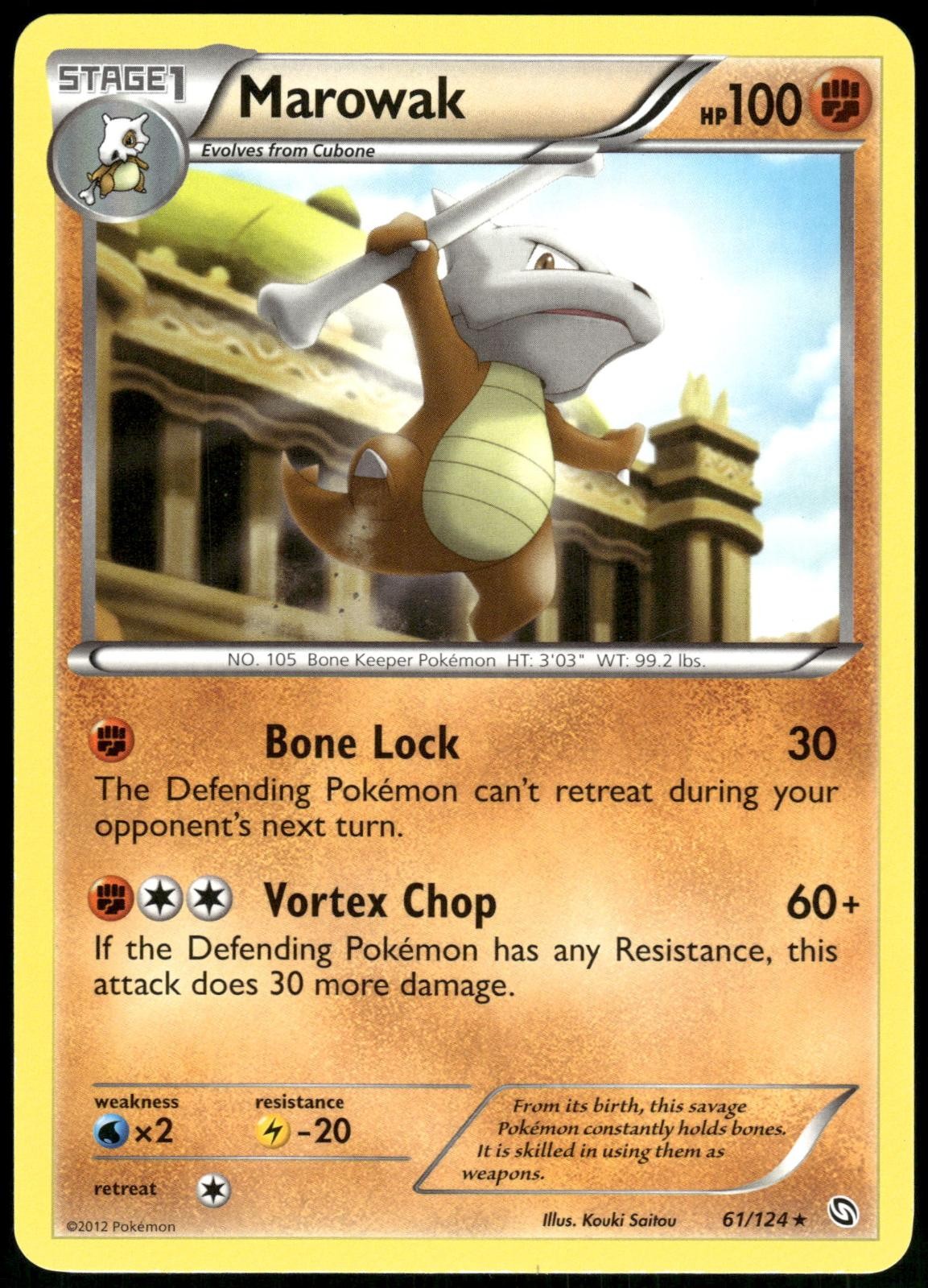 Marowak 61/124 Dragons Exalted Pokemon Card 2012 Near Mint