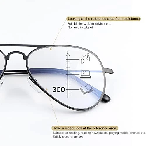 LJIMI Photochromic Progressive Multifocus Reading Glasses Black 2.0 x - Picture 5 of 7