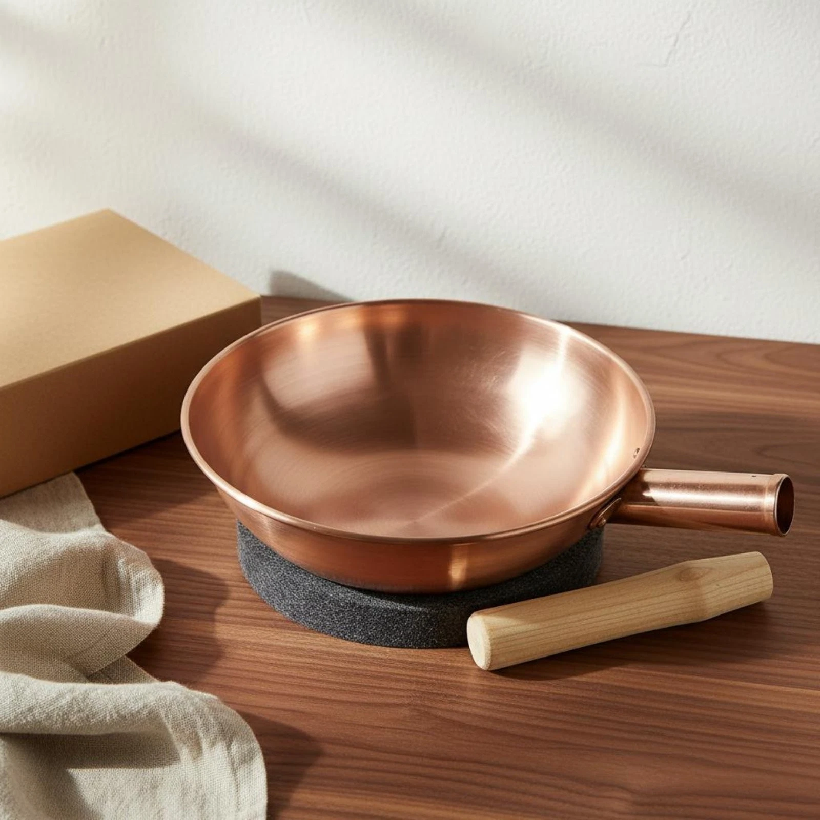 Long Handle Wok Handmade Copper Wok Complimentary