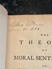 Adam Smith Theory Moral Sentiments V2 6th US President Signed Millard Fillmore