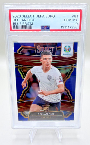 Declan Rice [Blue Prizm] #81 2020 Panini Select UEFA Euro card