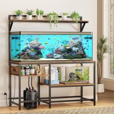 55 Gallon Fish Tank Aquarium Reptile Terrarium Stand Table with Power Outlet
