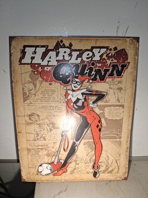 Harley Quinn Retro Tin Metal Sign (12.5'' x 16'') Joker Batman DC Comics