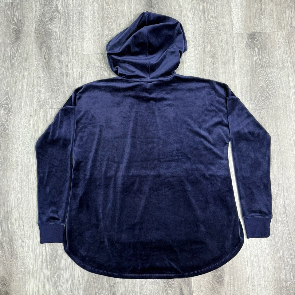Sudadera con capucha Alfani Intimates de terciopelo para mujer talla mediana púrpura suave elástica Foto 2 de 4