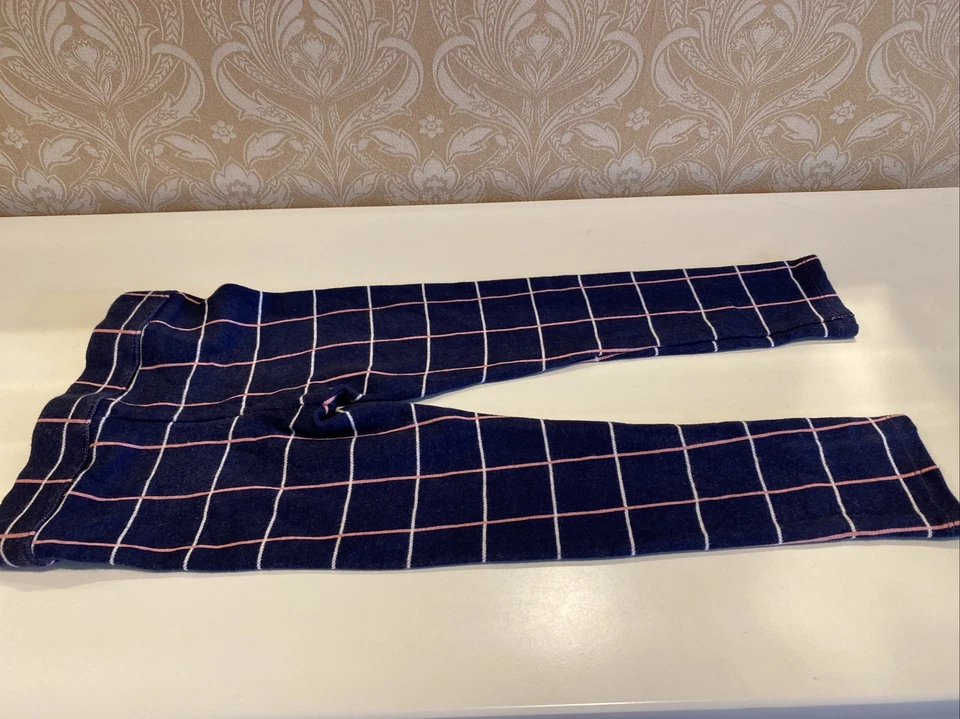 NEW Janie And Jack Girl’s Size 4 Blue/ Pink/ White Plaid Cotton Leggings - Image 3 of 3