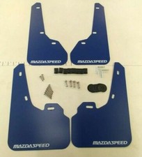 Sale Sr 10-13 Mazdaspeed 3 Mazda 3 Mud Flaps Kit Blue With Hardware Vinyl Logo