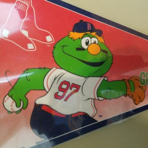 BOSTON RED SOX WALLY THE GREEN MONSTER MLB FELT PENNANT - Picture 3 of 4