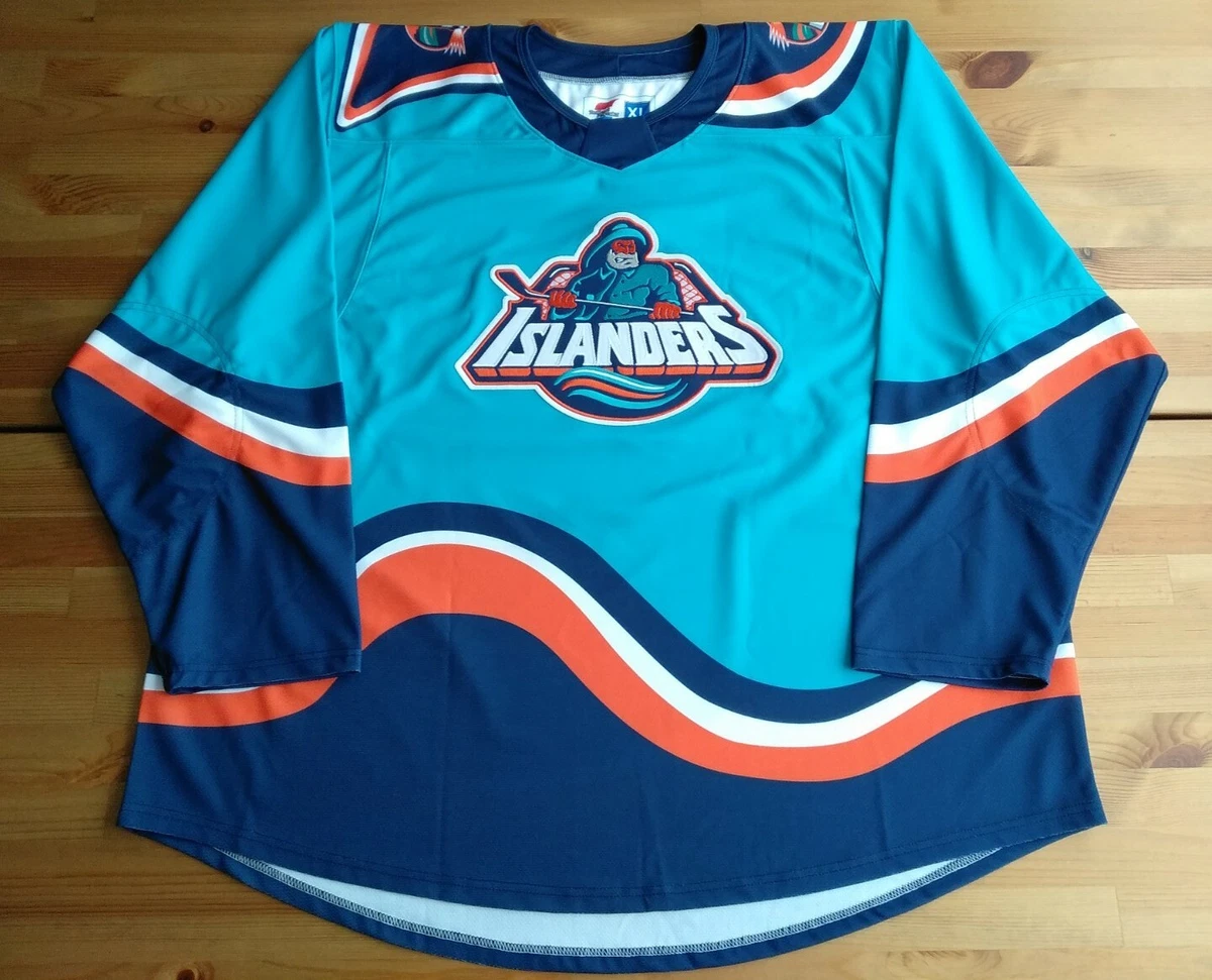 New XXL 60 NY Islanders Teal Fisherman Handmade Fan Concept Jersey