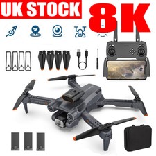 8K HD Drone Dual Camera WIFI FPV  Foldable Selfie RC Quadcopter+3 Batteries