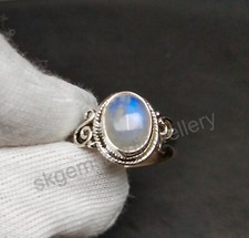 Rainbow Moonstone Ring 925 Sterling Silver Ring Handmade Fine Ring All Size