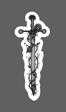 Sword Sticker Vines Wrapped Waterproof Fantasy War Warrior Gift NEW