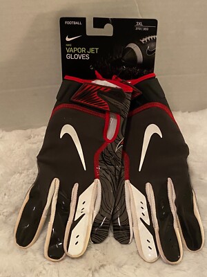 Nike Vapor Jet Buccaneers Football Gloves Black Red Bucs PGF902