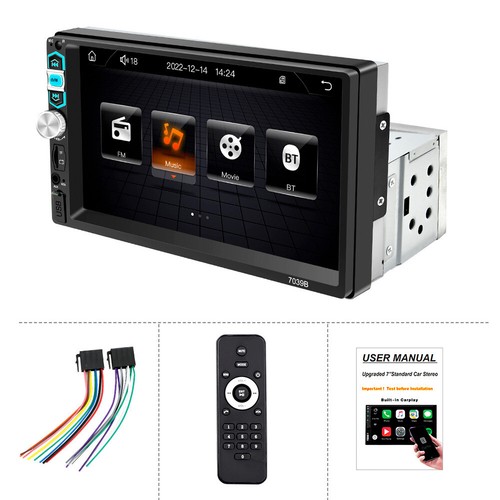 Car Stereo Radio 7in Touch Screen For Carplay Bluetooth MP5 Player Head Units - Picture 22 of 23