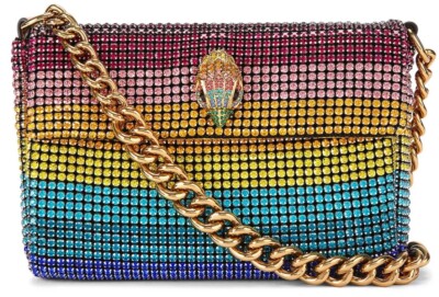    SALE! NEW w TAG KURT GEIGER LONDON MEDIUM 9  L RAINBOW CRYSTAL PARTY BAG #4