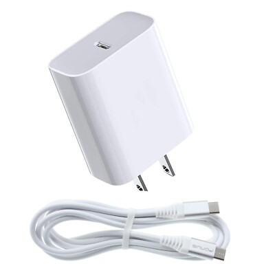 18W Fast Home Charger PD Type-C 6ft USB-C Cable Quick Power for Smartphones