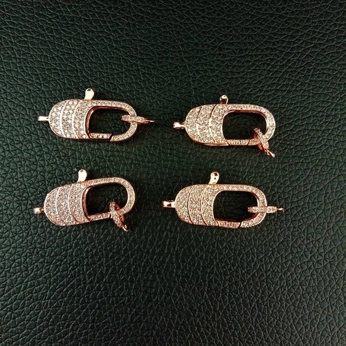 lobster clasp 12x24mm 18k gold Filled cubic zirconia micro pave rectangle clasp - Picture 14 of 14