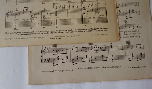 Vtg 1936 The Band Played On Sheet Music 2 pc. Lot Piano Hawaiian Guitar, Ukelele - Picture 8 of 9