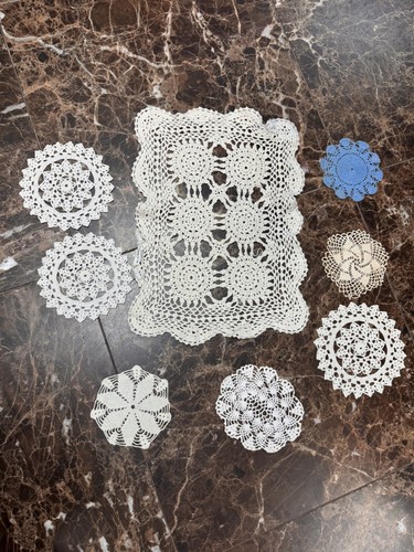 Vintage Lot Crochet Lace Doilies Table Runners Long-Small- Mini -Mix Lot - Picture 10 of 11