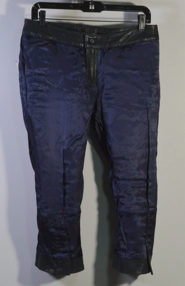 PANTALONES DE CUERO AZUL PATRIZIA PEPE FIRENZE NUEVOS SIN ETIQUETAS TALLA 42 Foto 4 de 4