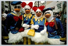 Vintage Donald Daisy Duck Costume Duck People Couples Postcard Street Festival