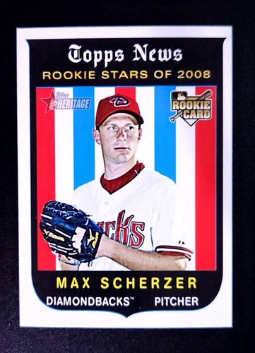 MAX SCHERZER 2008 Topps Heritage #519 Diamondbacks Rangers RC Rookie