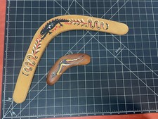Australian Boomerang Set with decorative art designs
