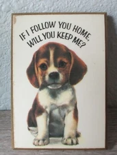 AMERICAN GREETINGS CORP. * SMALL PUPPY DOG PLAQUE * VINTAGE 1981 * BEAGLE