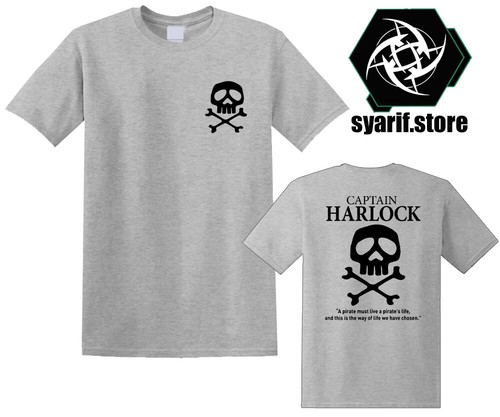 Space Pirate Captain Harlock Herren schwarz grau Größe S-5XL - Bild 2 von 2