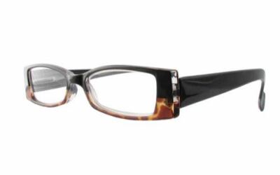 Calabria 4371 Bi-Color Reading Glasses&Matching Cleaning Case Black-Tortoise +1