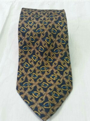 Lebole Krawatte Tie Necktie 100% Seide Silk Mehrfarbig Schnallen Ketten A598