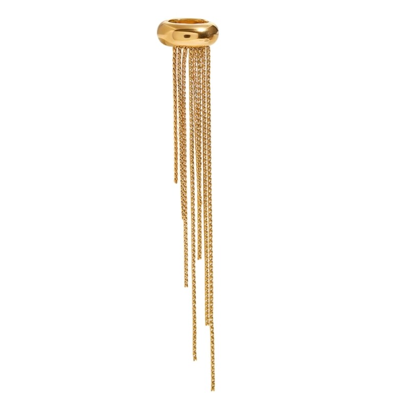 Exquisite Golden Tassel Stainless Steel Ear Clips for Weddings