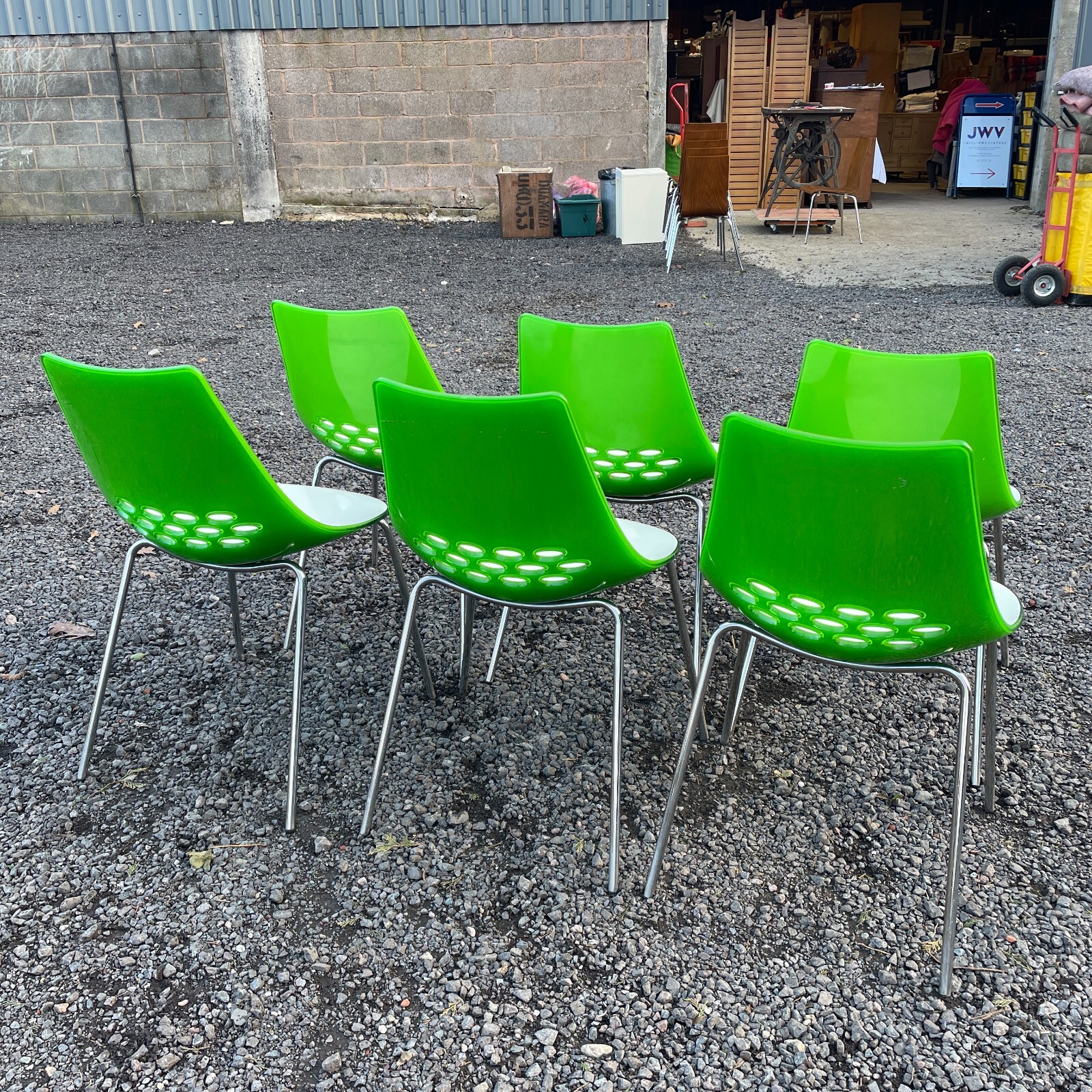 Calligaris Jam Dining Chairs Set Of 6 Retro Designer Italian Style