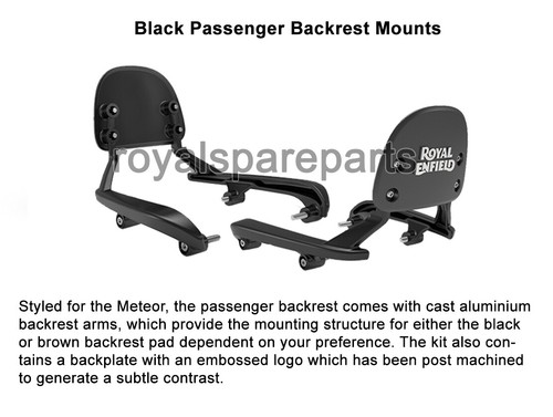 Kit De Dossier Pour Passager Royal Enfield Meteor 350 Avec Coussin Noir - Photo 2/9