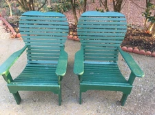 Vintage Rare Oval Design Adirondack Chairs