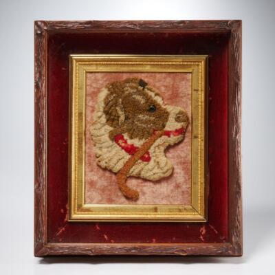 Border Collie Australian Shepherd Latch Hook Brown White Dog Shadow Box Frame